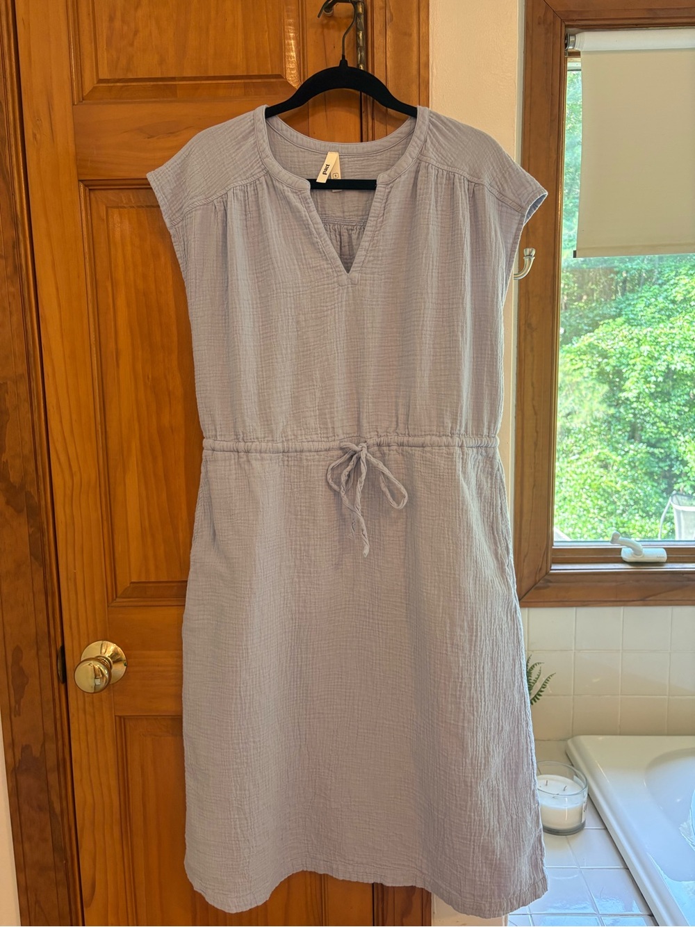 Pact Light Blue Cotton Gauze Midi Dress